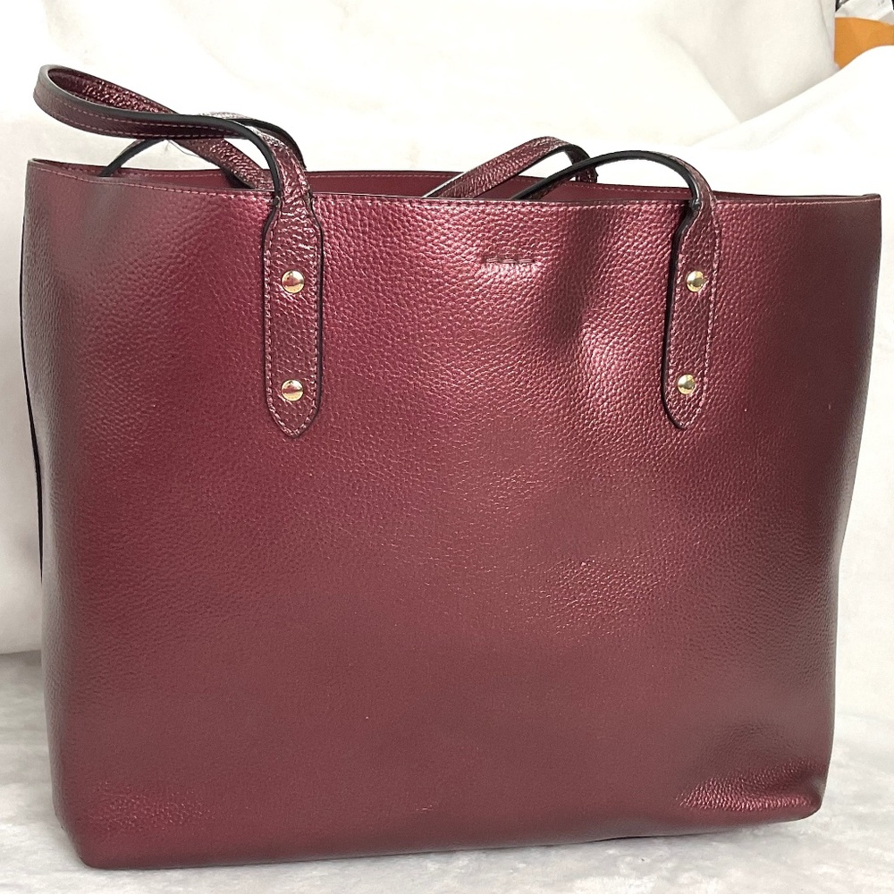 COACH Large Leather Town Tote Double Handle Shoulder Bag Style no F79983 - Picture 4 of 16